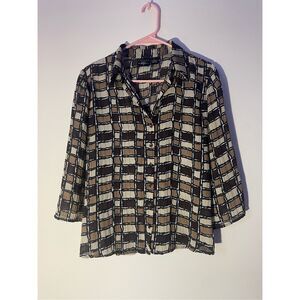 Tailor B Moss Women’s Medium Button Up Vintage Professional Stretch Shirt